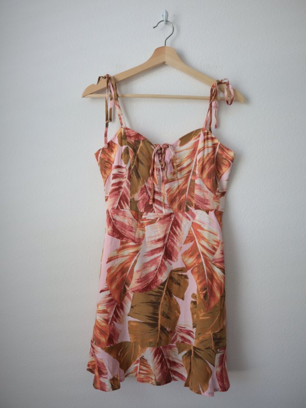 Forever 21 Tropical Print Tie Strap Mini Dress | S